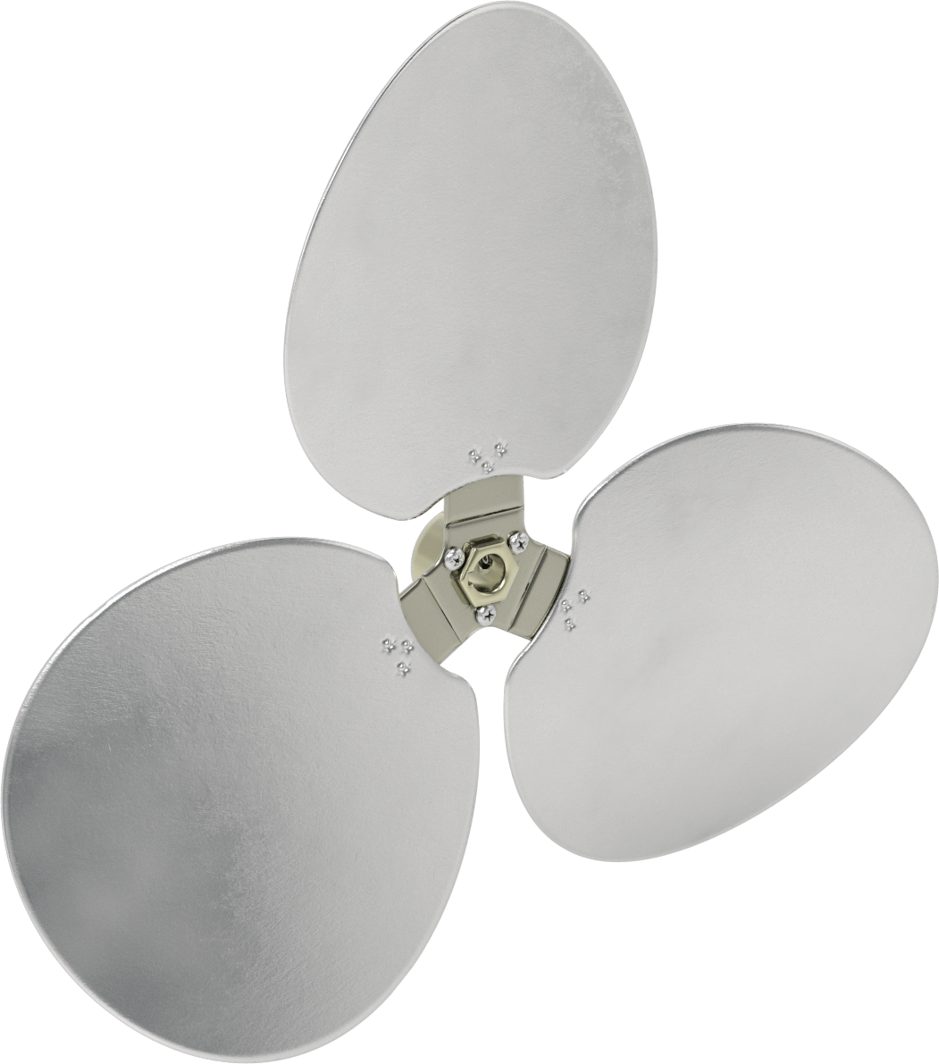 Alüminyum Fan Kanadı, 5/8" Çaplı Anahtar Mili için, 18 inç Bıçak Çapı, 3 Bıçak, 23 Derece