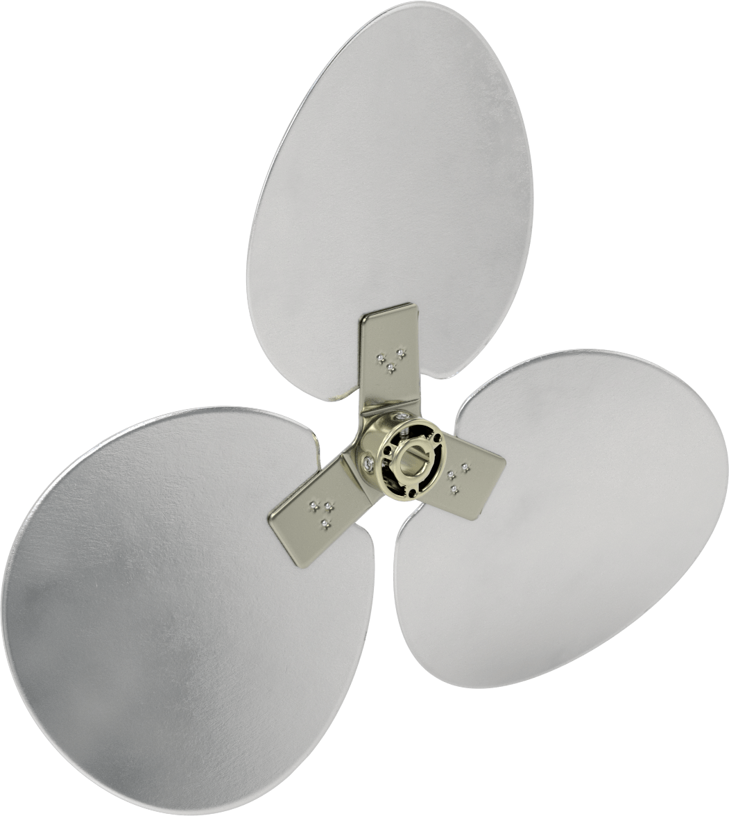 Alüminyum Fan Kanadı, 5/8" Çaplı Anahtar Mili için, 18 inç Bıçak Çapı, 3 Bıçak, 23 Derece