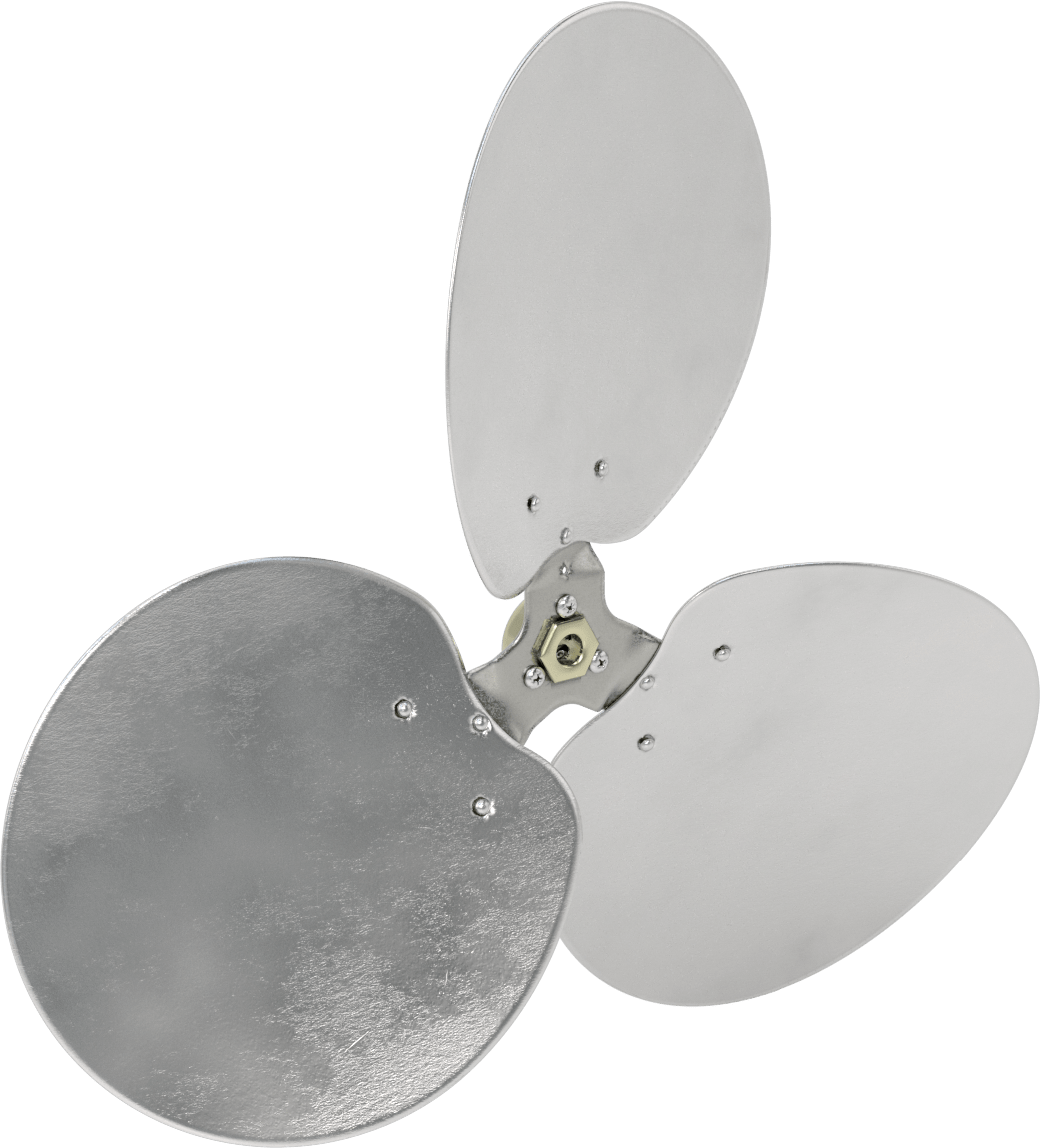 Alüminyum Fan Kanadı, 1/2" Çaplı Şaft için, 20 inç Bıçak Çapı, 3 Bıçak, 23 Derece