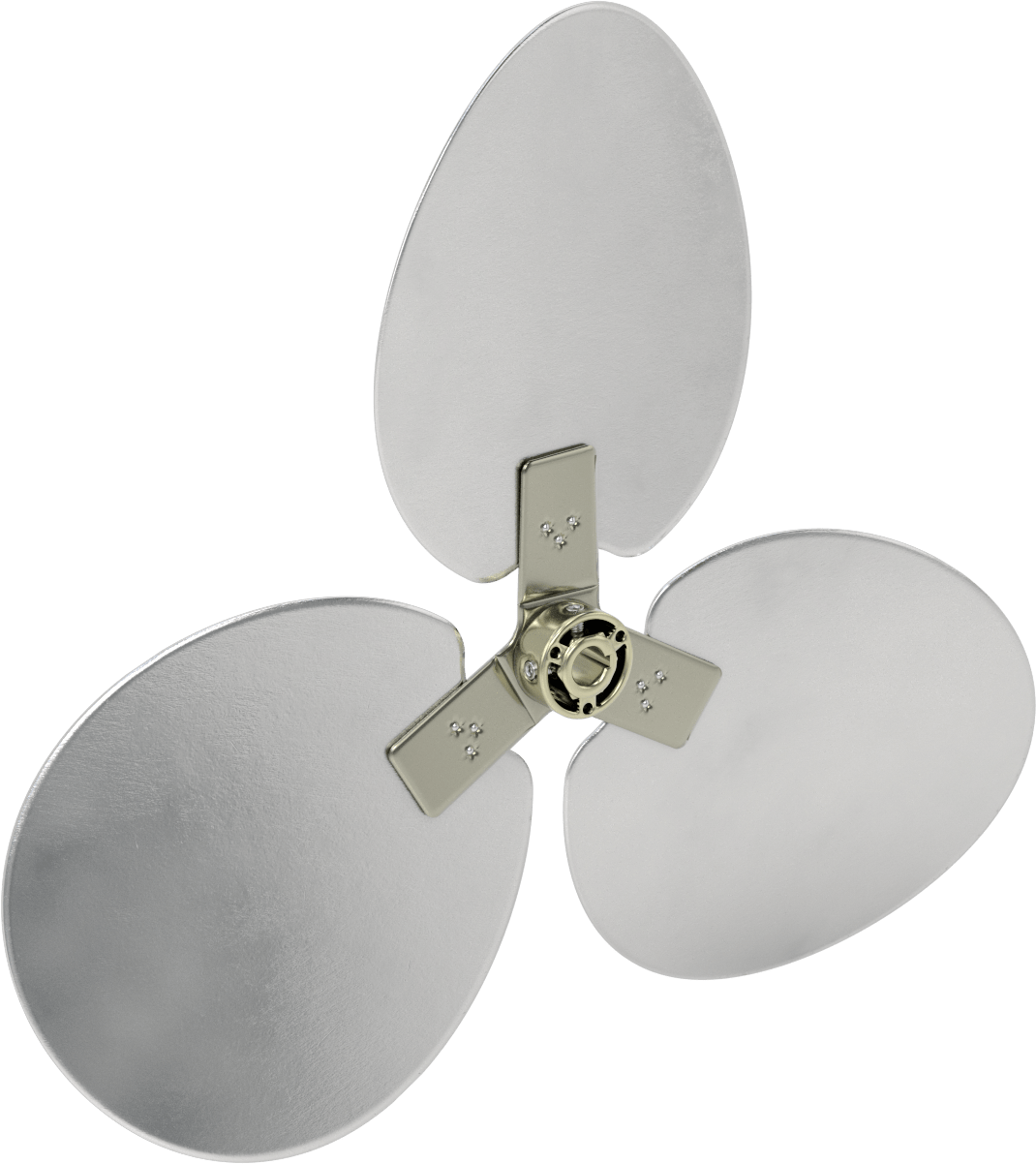 Alüminyum Fan Kanadı, 5/8" Çaplı Anahtar Mili için, 20 inç Bıçak Çapı, 3 Bıçak, 23 Derece