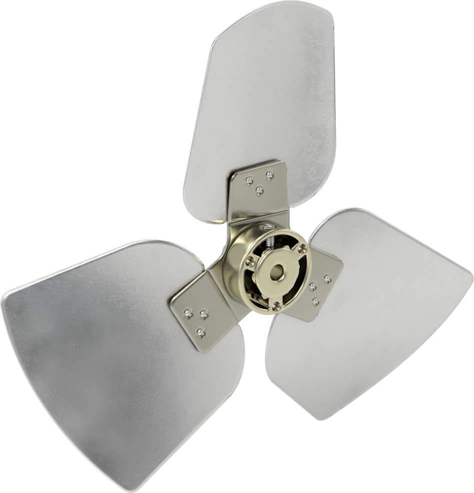 Alüminyum Fan Kanadı, 5/16" Çaplı Yuvarlak Mil için, 10" Bıçak Çapı, 3 Bıçak