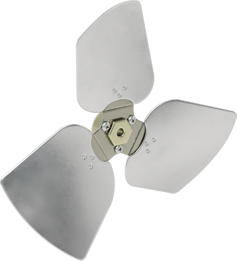 Alüminyum Fan Kanadı, 5/16" Çaplı Yuvarlak Mil için, 10" Bıçak Çapı, 3 Bıçak