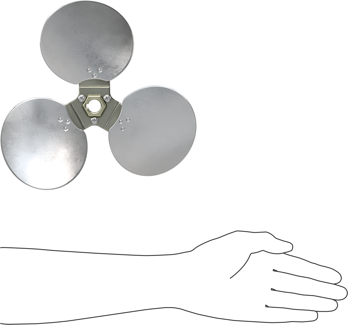 Alüminyum Fan Kanadı, 5/8" Çaplı Yivli Mil için, 10" Bıçak Çapı, 3 Bıçak