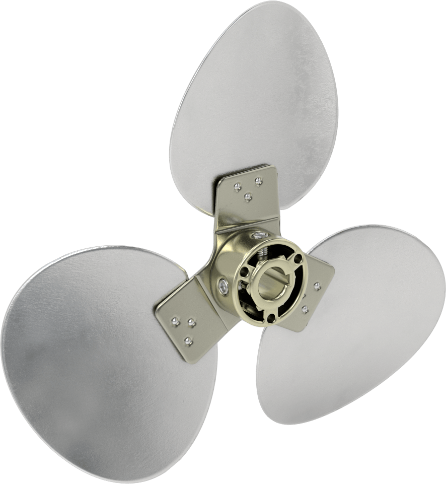 Alüminyum Fan Kanadı, 5/8" Çaplı Yivli Mil için, 10" Bıçak Çapı, 3 Bıçak