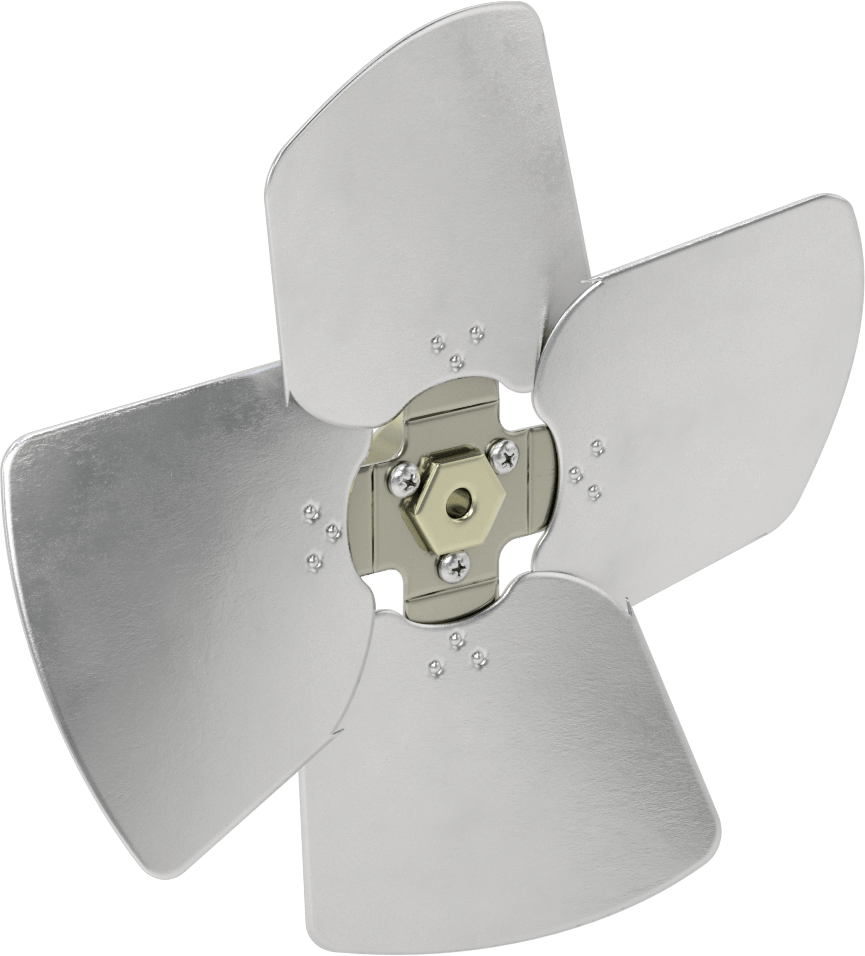 Alüminyum Fan Kanadı, 5/16" Çaplı Yuvarlak Mil için, 10" Bıçak Çapı, 4 Bıçak