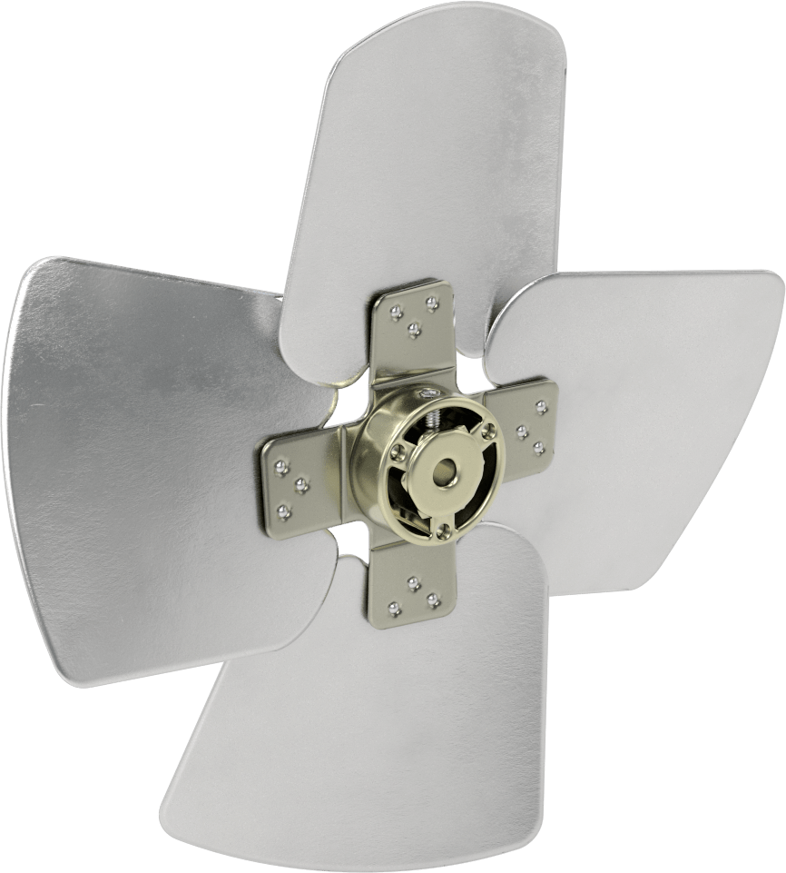 Alüminyum Fan Kanadı, 5/16" Çaplı Yuvarlak Mil için, 10" Bıçak Çapı, 4 Bıçak