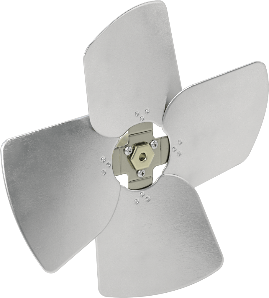 Alüminyum Fan Kanadı, 5/16" Çaplı Yuvarlak Mil için, 12" Bıçak Çapı, 4 Bıçak