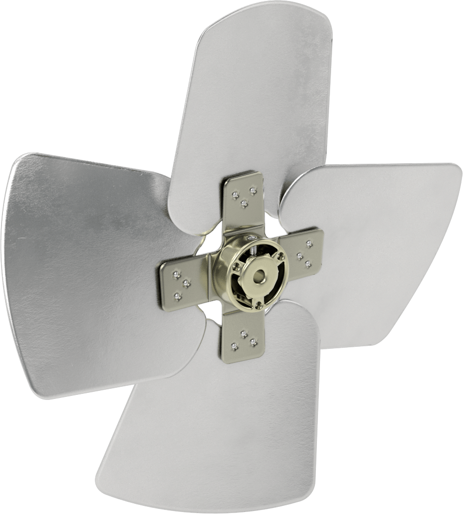 Alüminyum Fan Kanadı, 5/16" Çaplı Yuvarlak Mil için, 12" Bıçak Çapı, 4 Bıçak