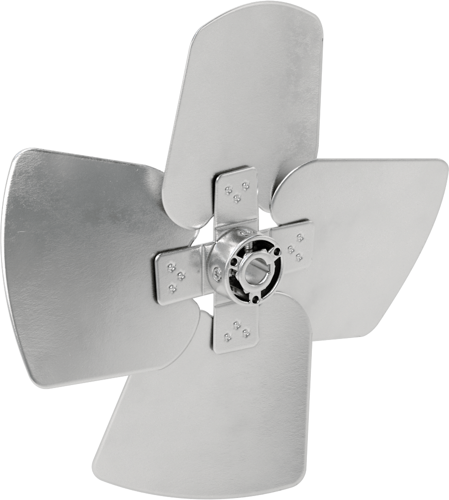 Alüminyum Fan Kanadı, 5/8" Çaplı Yivli Mil için, 12" Bıçak Çapı, 4 Bıçak