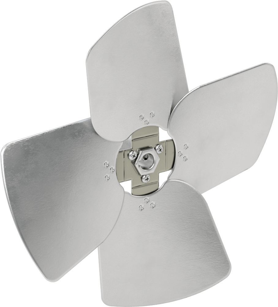 Alüminyum Fan Kanadı, 5/8" Çaplı Yivli Mil için, 12" Bıçak Çapı, 4 Bıçak
