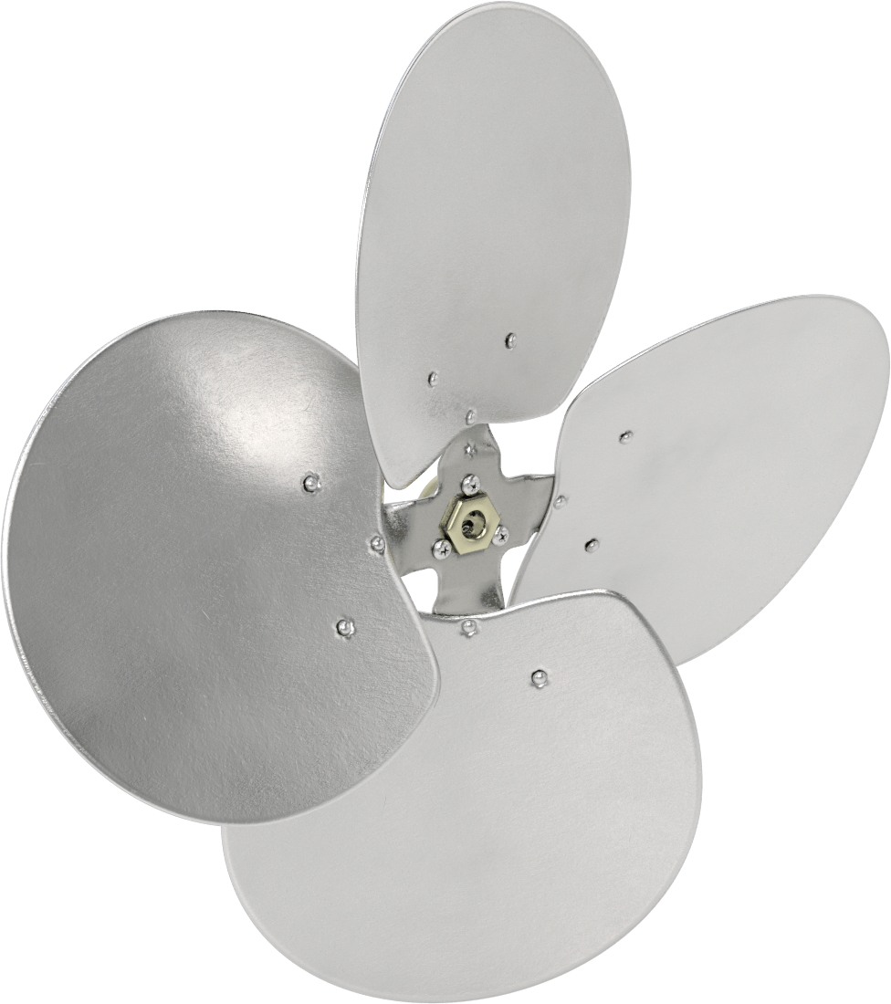 Alüminyum Fan Kanadı, 1/2" Çaplı Yuvarlak Mil için, 18 inç Bıçak Çapı, 4 Bıçak