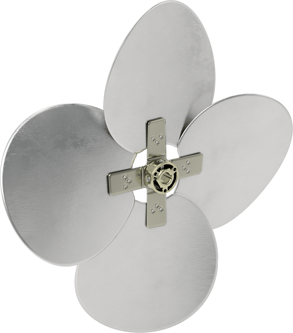 Alüminyum Fan Kanadı, 5/8" Çaplı Yivli Mil için, 18 inç Bıçak Çapı, 4 Bıçak