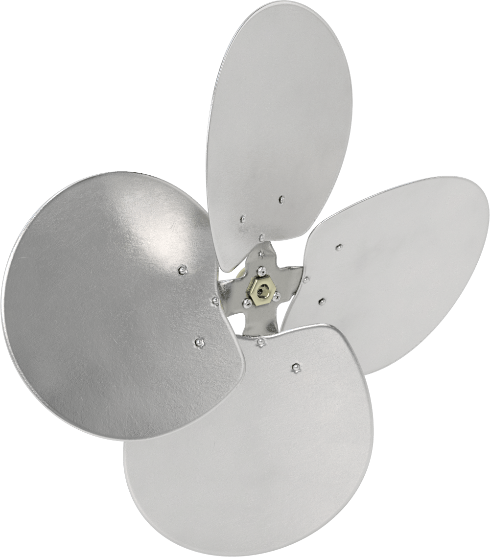 Alüminyum Fan Kanadı, 1/2" Çaplı Yuvarlak Mil için, 20 inç Bıçak Çapı, 4 Bıçak