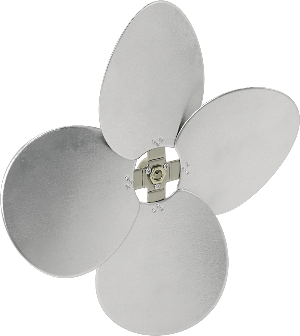 Alüminyum Fan Kanadı, 5/8" Çaplı Yivli Mil için, 20 inç Bıçak Çapı, 4 Bıçak