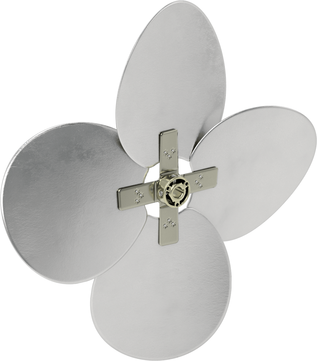 Alüminyum Fan Kanadı, 5/8" Çaplı Yivli Mil için, 20 inç Bıçak Çapı, 4 Bıçak