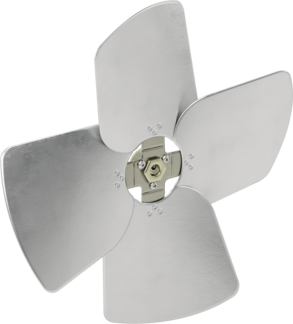 Alüminyum Fan Kanadı, 1/2" Çaplı Yuvarlak Mil için, 14" Bıçak Çapı, 4 Bıçak