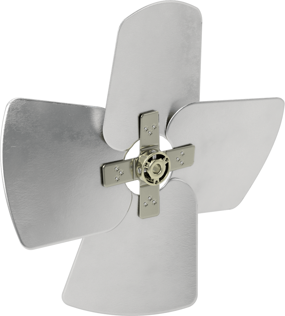 Alüminyum Fan Kanadı, 1/2" Çaplı Yuvarlak Mil için, 16" Bıçak Çapı, 4 Bıçak