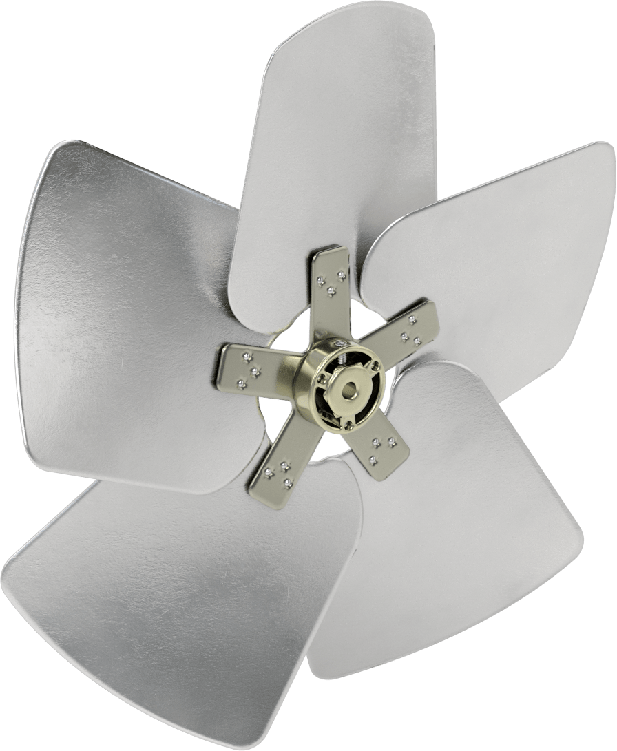Alüminyum Fan Kanadı, 5/16" Çaplı Yuvarlak Mil için, 14" Bıçak Çapı, 5 adet Bıçak
