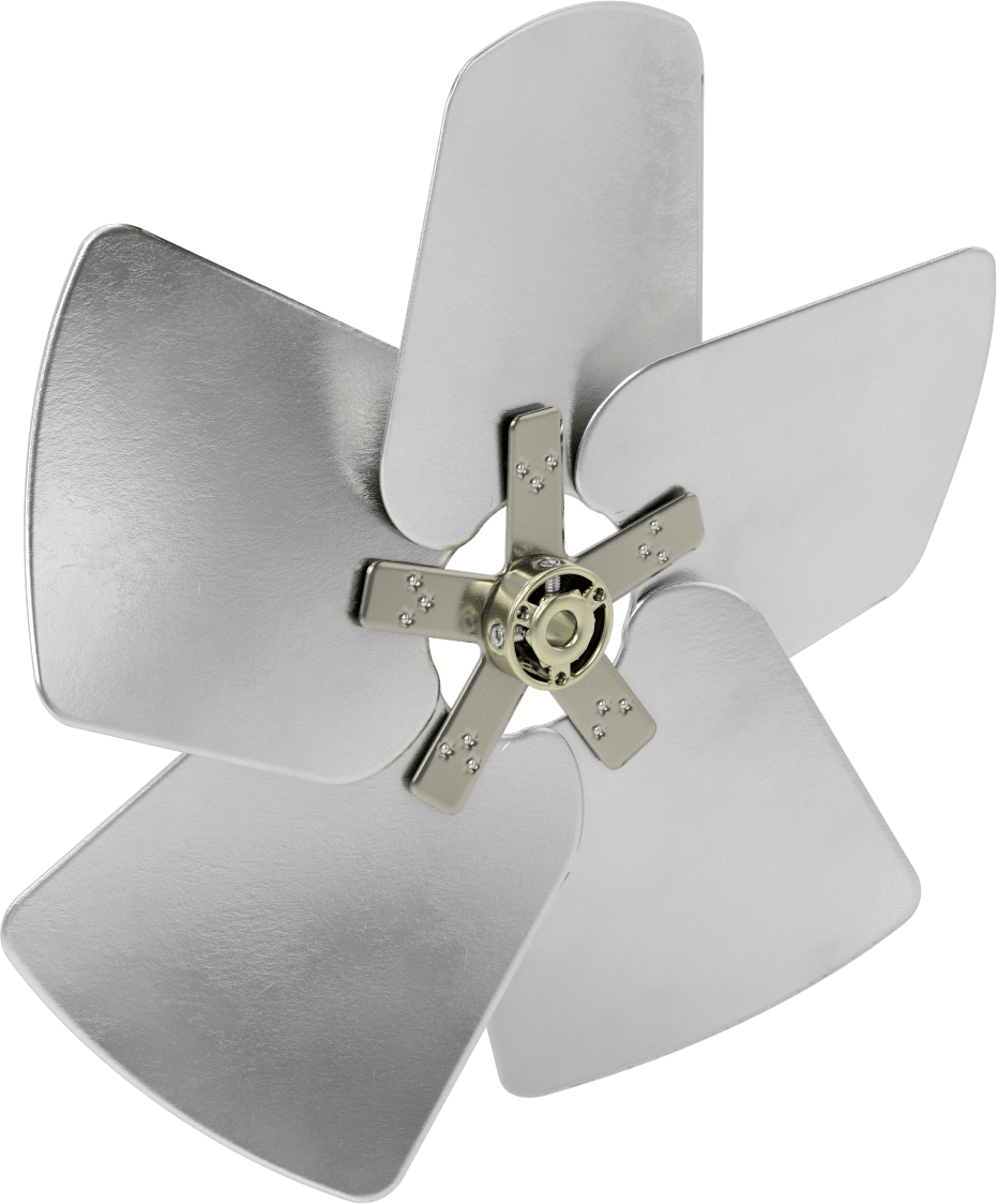 Alüminyum Fan Kanadı, 1/2" Çaplı Yuvarlak Mil için, 16" Bıçak Çapı, 5 adet Bıçak