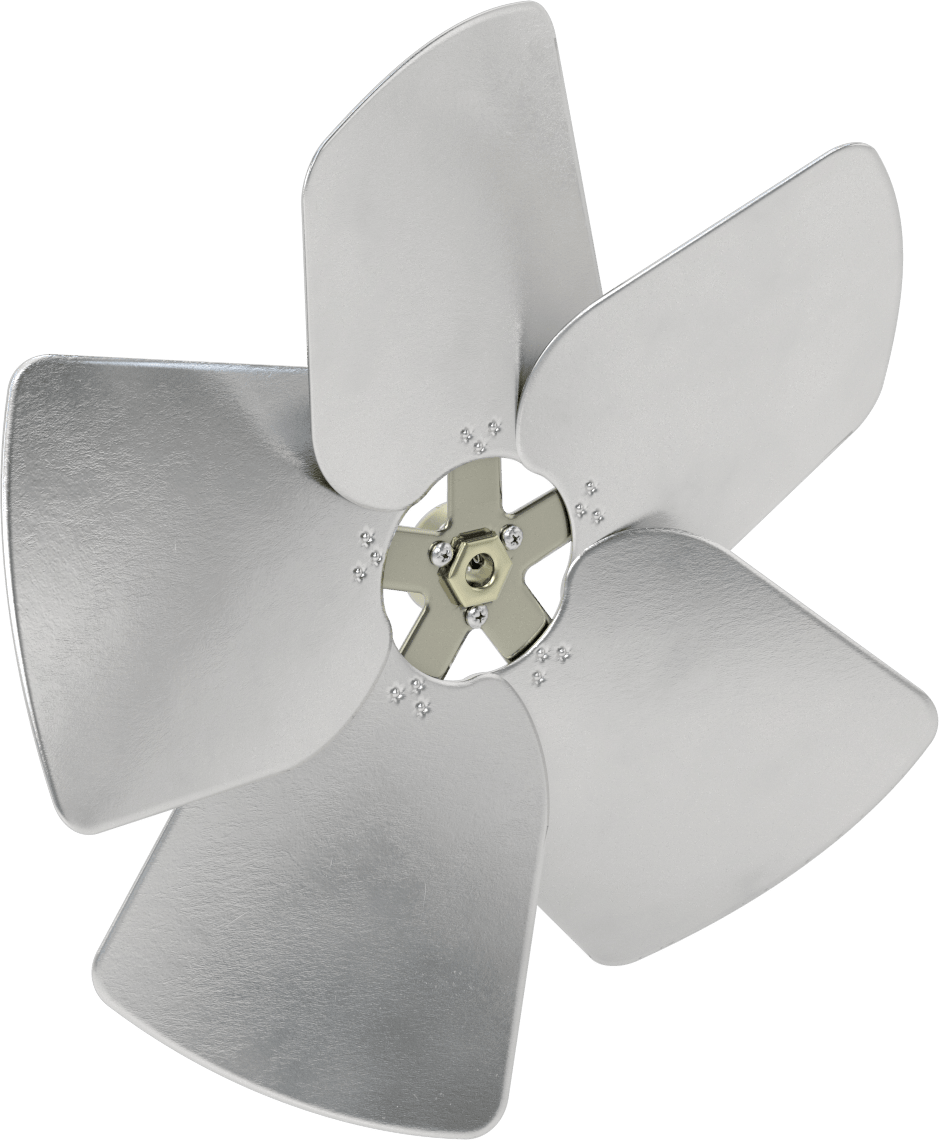 Alüminyum Fan Kanadı, 1/2" Çaplı Yuvarlak Mil için, 16" Bıçak Çapı, 5 adet Bıçak