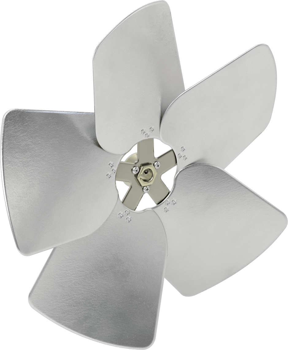 Alüminyum Fan Kanadı, 5/8" Çaplı Yivli Mil için, 16" Bıçak Çapı, 5 adet Bıçak