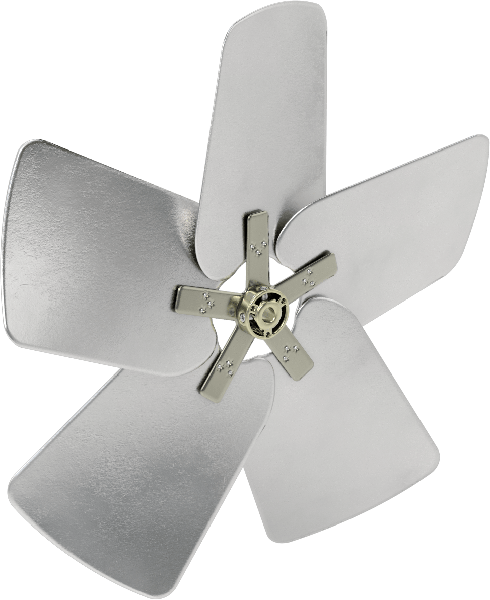 Alüminyum Fan Kanadı, 1/2" Çaplı Yuvarlak Mil için, 20 inç Bıçak Çapı, 5 adet Bıçak
