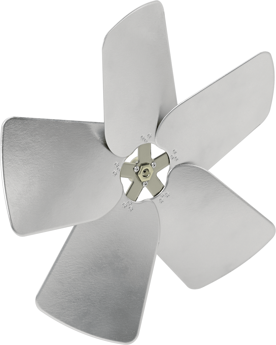 Alüminyum Fan Kanadı, 1/2" Çaplı Yuvarlak Mil için, 20 inç Bıçak Çapı, 5 adet Bıçak