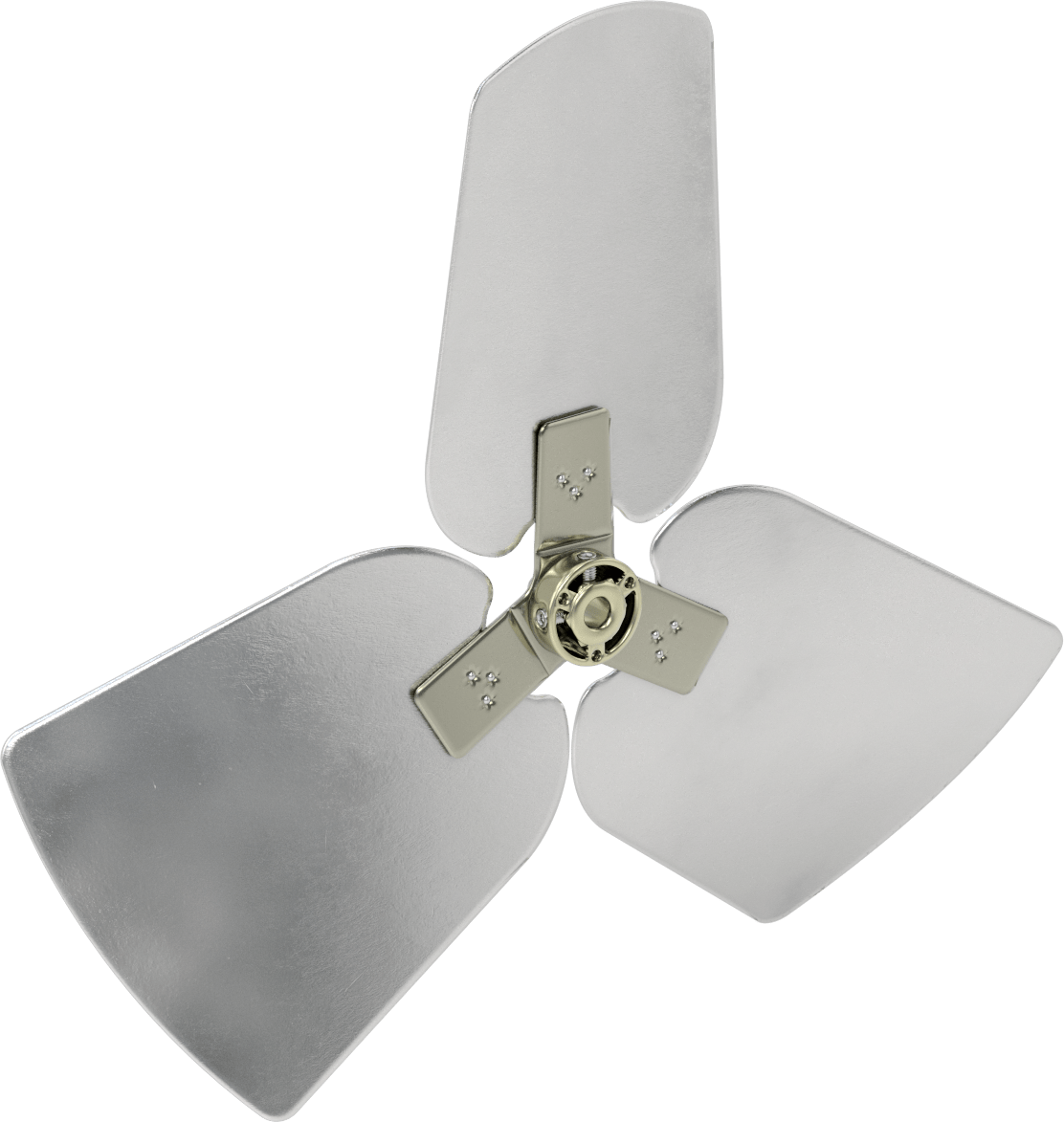 Alüminyum Fan Kanadı, 1/2" Çaplı Şaft için, 18 inç Bıçak Çapı, 3 Bıçak, 27 Derece