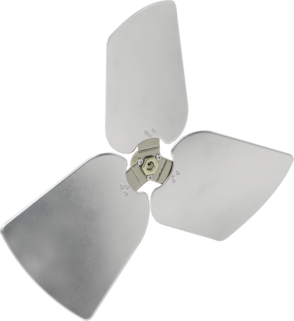 Alüminyum Fan Kanadı, 1/2" Çaplı Şaft için, 18 inç Bıçak Çapı, 3 Bıçak, 27 Derece