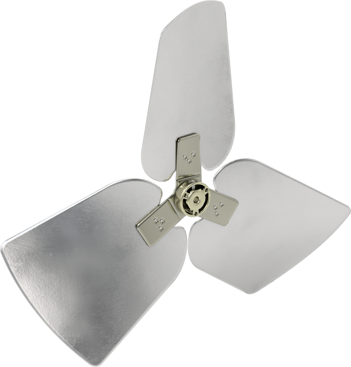 Alüminyum Fan Kanadı, 5/16" Çaplı Mil için, 18 inç Bıçak Çapı, 3 Bıçak, 33 Derece
