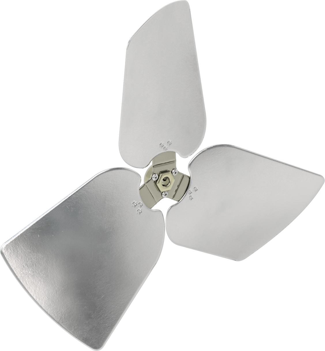Alüminyum Fan Kanadı, 1/2" Çaplı Şaft için, 18 inç Bıçak Çapı, 3 Bıçak, 33 Derece