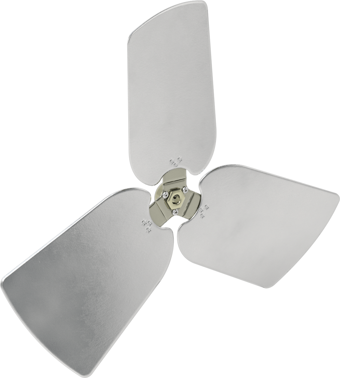 Alüminyum Fan Kanadı, 1/2" Çaplı Şaft için, 20 inç Bıçak Çapı, 3 Bıçak, 22 Derece