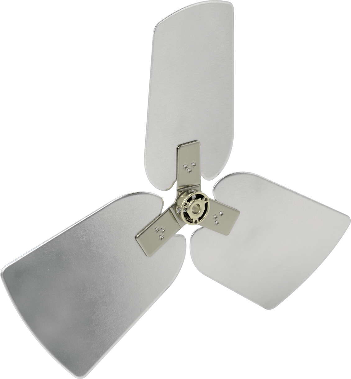 Alüminyum Fan Kanadı, 1/2" Çaplı Şaft için, 20 inç Bıçak Çapı, 3 Bıçak, 22 Derece