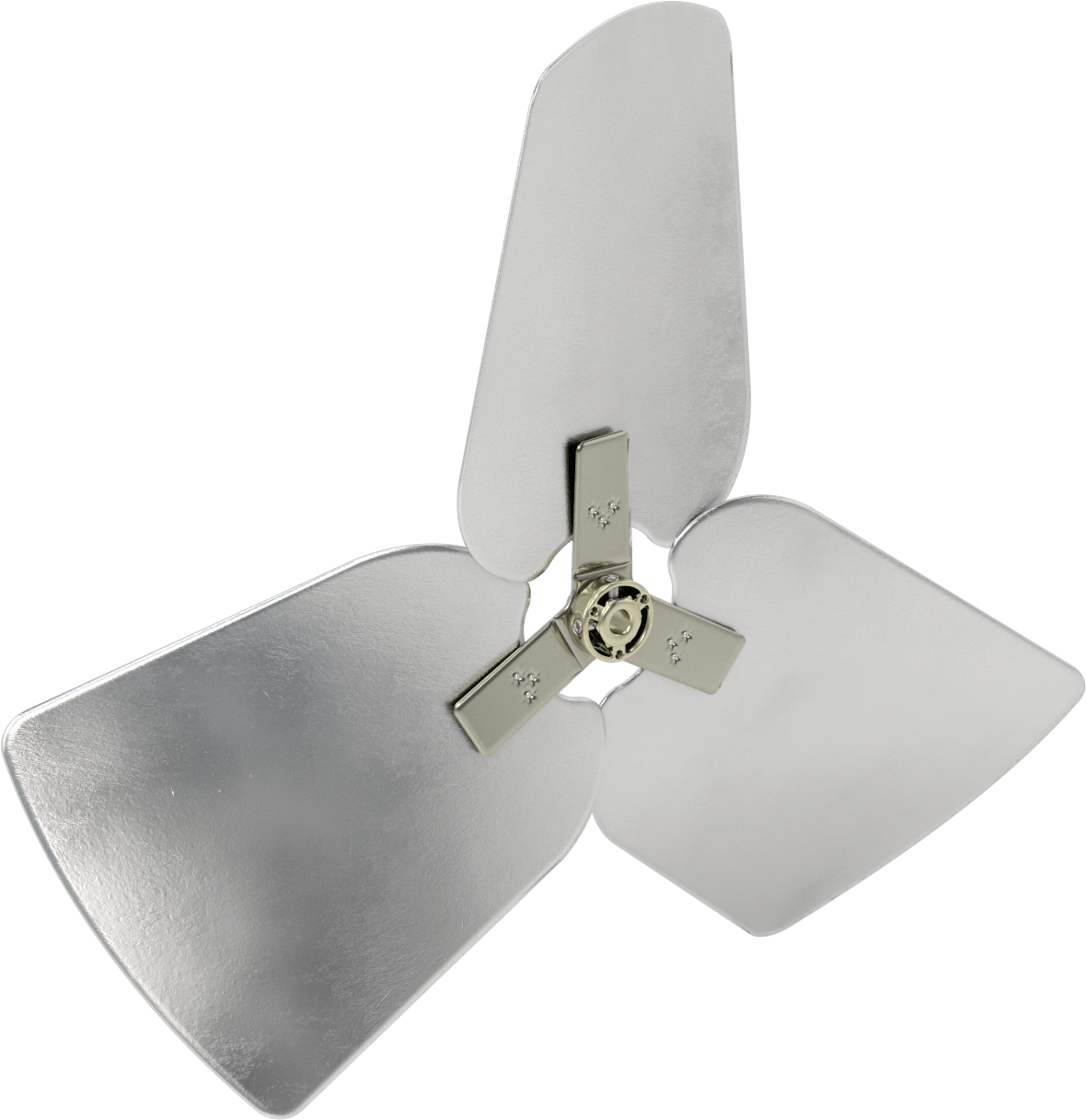 Alüminyum Fan Kanadı, Yüksek Çıkışlı, 1/2" Çaplı Yuvarlak Mil için, 3 Bıçak
