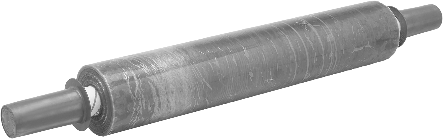 İki Plastik Saplı Streç Sarma, Şeffaf Mor, 20" Genişlik x 1000 Fit Uzunluk, 80 Gauge