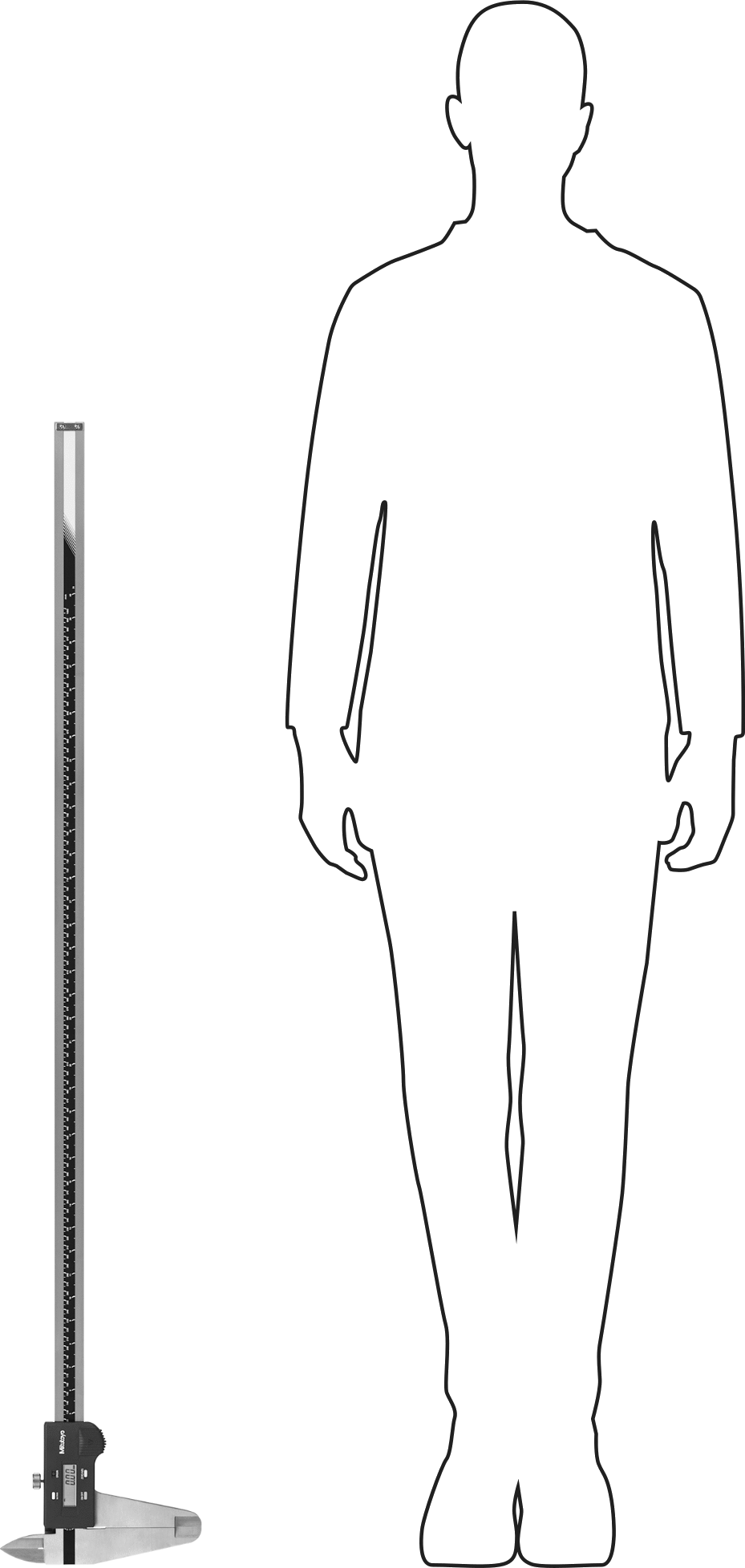 Mitutoyo Dijital Kaliper, SPC Veri Çıkışı ile, 48,75" Toplam Uzunluk, Model 500-507-10