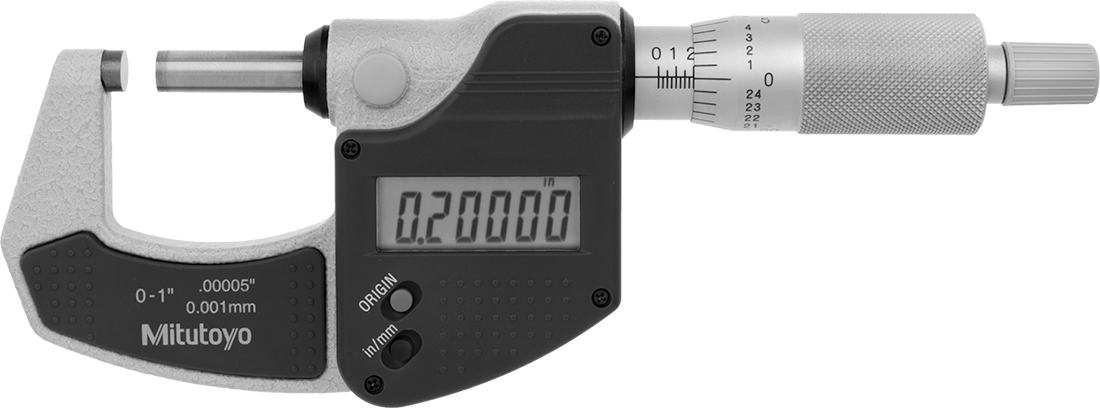 Mitutoyo Elektronik Dış Mikrometre, NIST Sertifikalı ve SPC Veri Çıkışı, Model Numarası 406-350-30