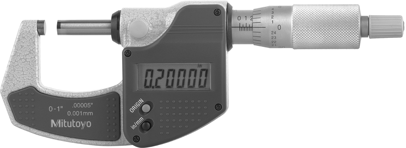 Mitutoyo Elektronik Dış Mikrometre, NIST Sertifikalı ve Cırcırlı Durdurma Yüksüğü, Model 293-831-32