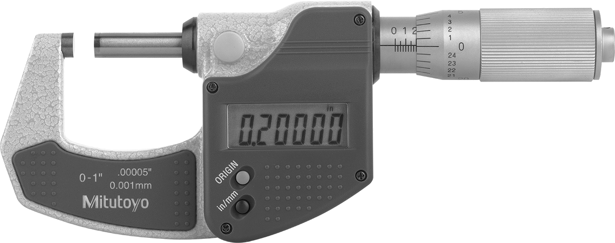Mitutoyo Elektronik Dış Mikrometre, NIST Sertifikalı ve Sürtünme Yüzükli, Model Numarası 293-832-32