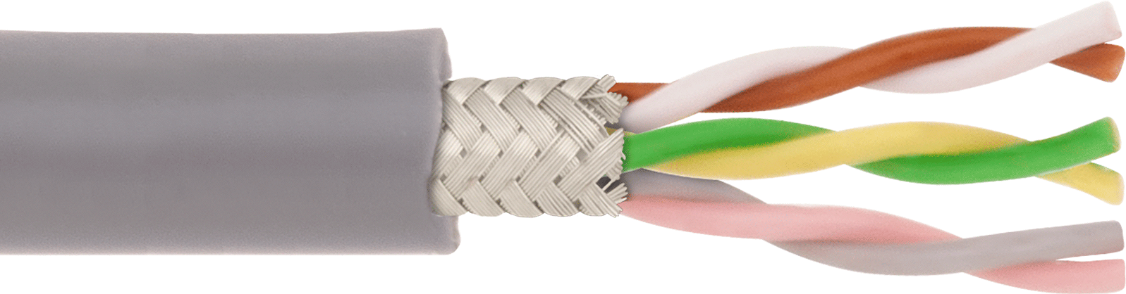 Sürekli Esnek Veri İletişim Kablosu, PVC Yalıtımlı Altı Adet 20 AWG Tel