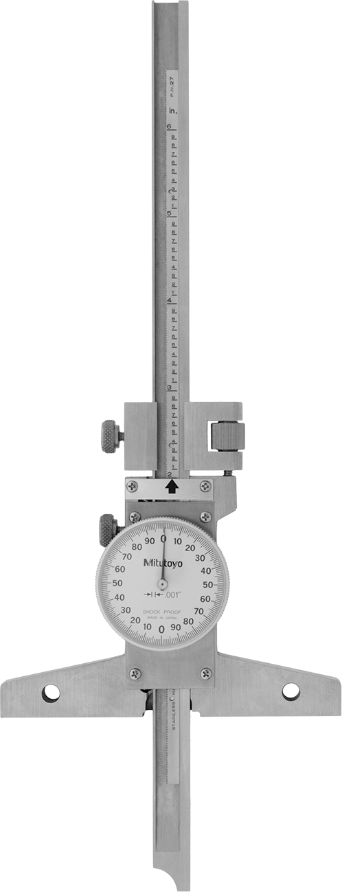 Mitutoyo Kadranlı Derinlik Ölçer, Model 527-311-50, 0 ila 6" Ölçüm Aralığı