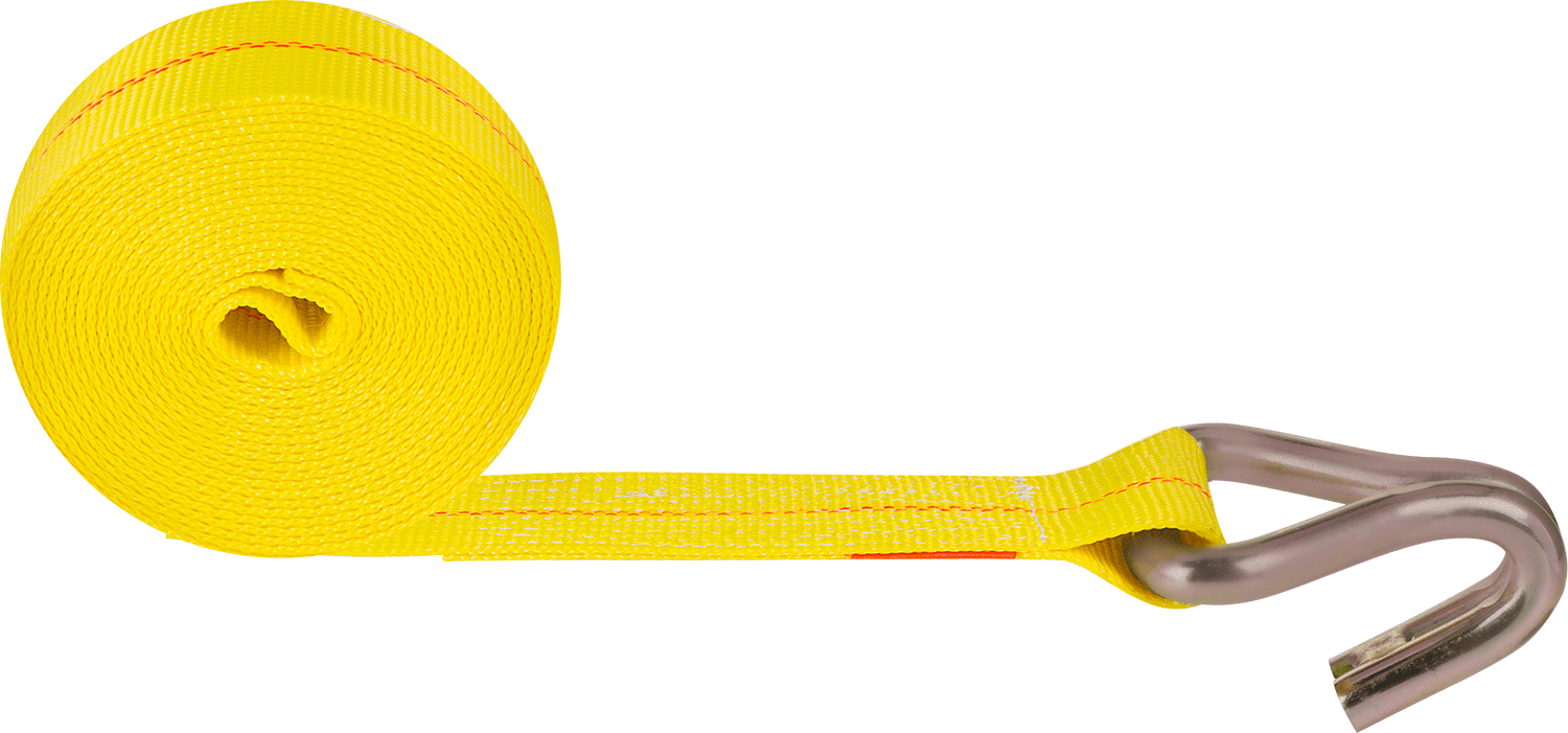 Kanca-Düz Uçlu Dokuma, Tel Kanca ve Çinko Kaplı Çelik Uç Bağlantı Elemanları ile, 3" x 20 Feet