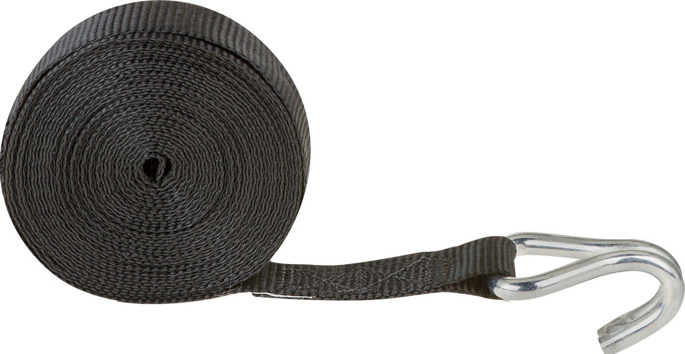 Kanca-Düz Uçlu Dokuma, Tel Kanca ve Çinko Kaplı Çelik Uç Bağlantı Elemanları ile, 1" x 20 Feet