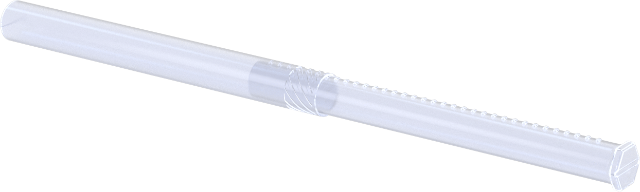 Uzunluğu Ayarlanabilir Nakliye Tüpü, Yuvarlak, Şeffaf, 0.63" ID, 8“ ila 14” İç Uzunluk