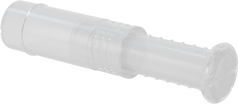Uzunluğu Ayarlanabilir Nakliye Tüpü, Yuvarlak, Bükümlü Kilit, Şeffaf, 0.39" ID, 2“-3” İç Uzunluk