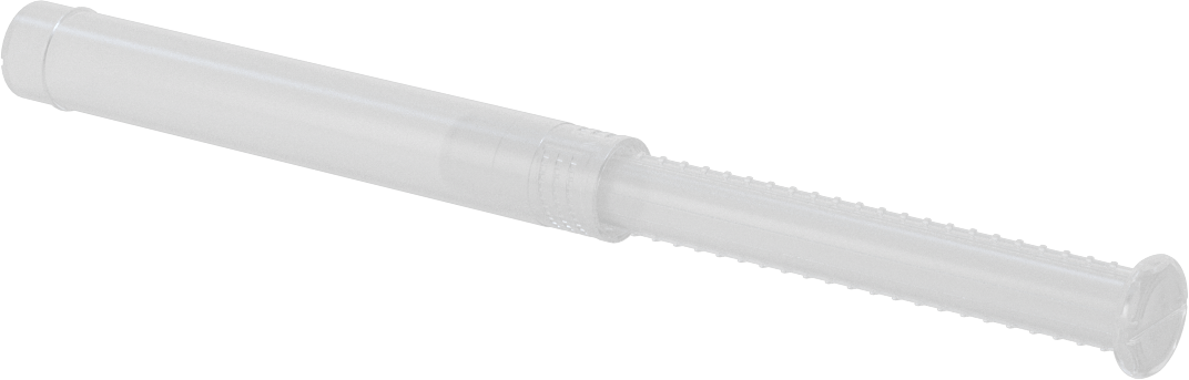 Uzunluğu Ayarlanabilir Nakliye Tüpü, Yuvarlak, Bükümlü Kilit, Şeffaf, 0.39" ID, 5“-8” İç Uzunluk