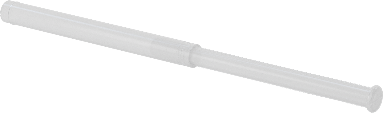 Uzunluğu Ayarlanabilir Nakliye Tüpü, Yuvarlak, Bükerek kilitleme, Şeffaf, 0.51" ID, 8“-14” İç Uzunluk