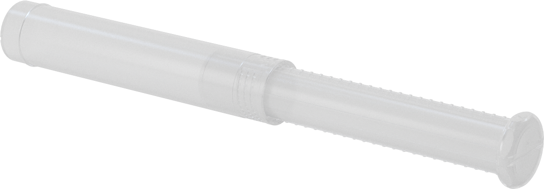 Uzunluğu Ayarlanabilir Nakliye Tüpü, Yuvarlak, Bükümlü Kilit, Şeffaf, 0.63" ID, 5“-8” İç Uzunluk