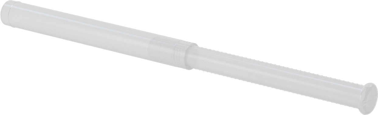 Uzunluğu Ayarlanabilir Nakliye Tüpü, Yuvarlak, Bükerek kilitleme, Şeffaf, 0.63" ID, 8“-14” İç Uzunluk