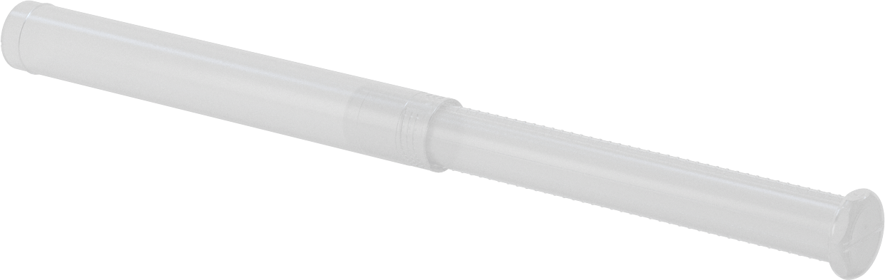Uzunluğu Ayarlanabilir Nakliye Tüpü, Yuvarlak, Bükerek kilitleme, Şeffaf, 0.79" ID, 8“-14” İç Uzunluk